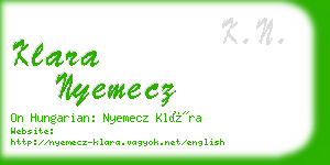 klara nyemecz business card